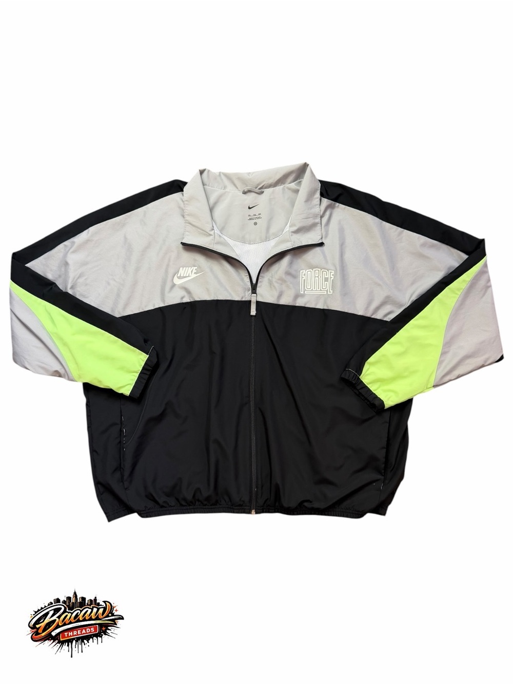 Nike Jacket Men's XXL Black Gray Starting 5 Basketball Windbreaker Force Zip